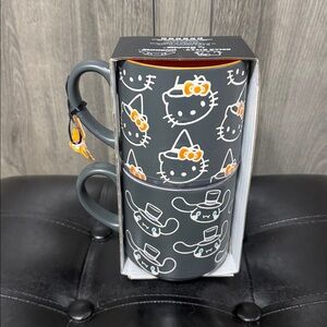 New Blue Sky Clayworks Hello Kitty Cinnamoroll Halloween 2 Piece Coffee Mug Set